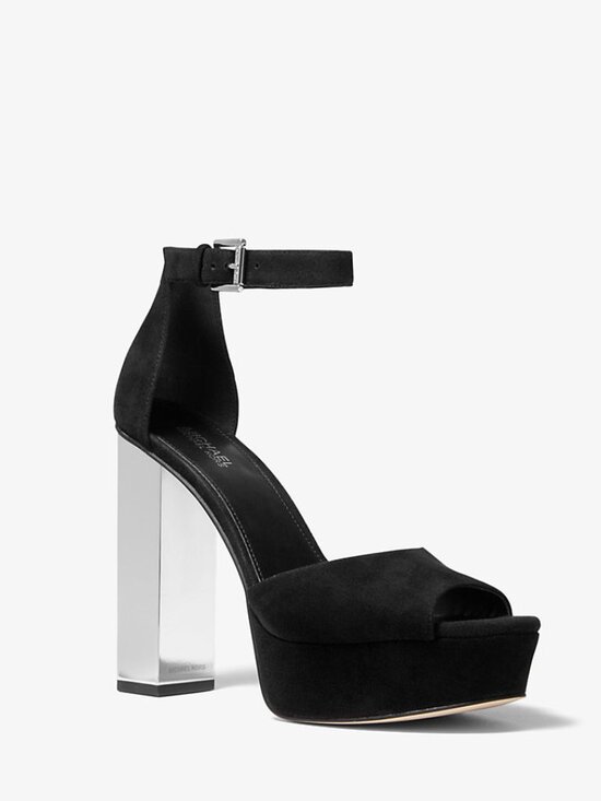 Michael Kors Shoes - Michael Kors Petra Suede Platform Sandal Black Size 7